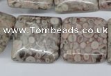 CMB23 15.5 inches 25*25mm square natural medical stone beads