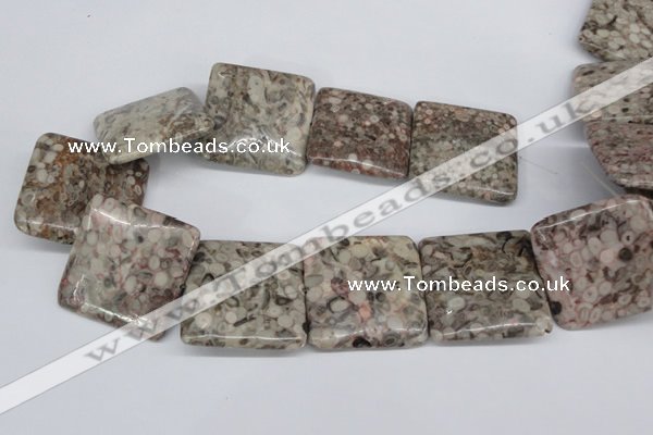 CMB25 15.5 inches 40*40mm square natural medical stone beads