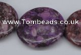 CMB33 15.5 inches 30mm flat round dyed natural medical stone beads