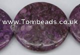 CMB34 15.5 inches 40mm flat round dyed natural medical stone beads