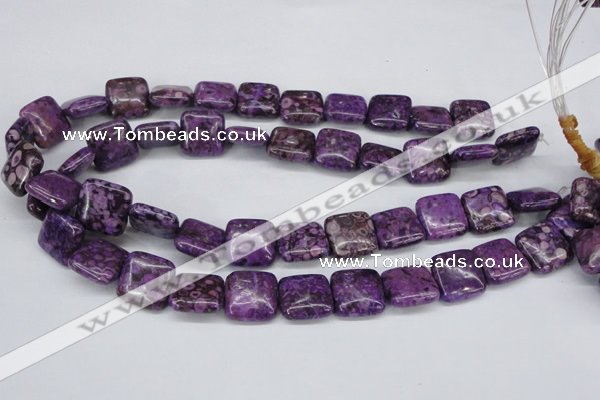 CMB38 15.5 inches 16*16mm square dyed natural medical stone beads