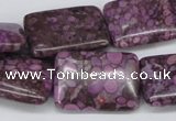 CMB41 15.5 inches 18*25mm rectangle dyed natural medical stone beads
