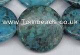 CMB45 15.5 inches 30mm flat round dyed natural medical stone beads