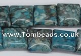 CMB52 15.5 inches 16*16mm square dyed natural medical stone beads