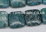 CMB54 15.5 inches 20*20mm square dyed natural medical stone beads