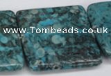 CMB56 15.5 inches 40*40mm square dyed natural medical stone beads