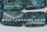 CMB58 15.5 inches 18*25mm rectangle dyed natural medical stone beads