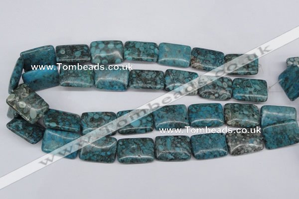 CMB58 15.5 inches 18*25mm rectangle dyed natural medical stone beads