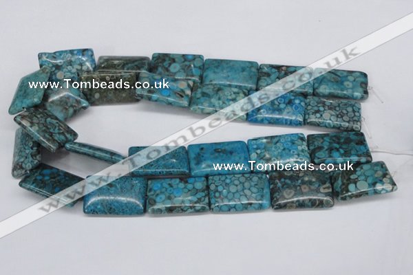 CMB59 15.5 inches 20*30mm rectangle dyed natural medical stone beads