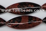 CME01 15.5 inches 15*40mm marquise mahogany obsidian beads