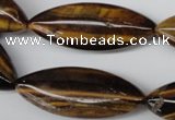 CME03 15.5 inches 15*40mm marquise yellow tiger eye stone beads