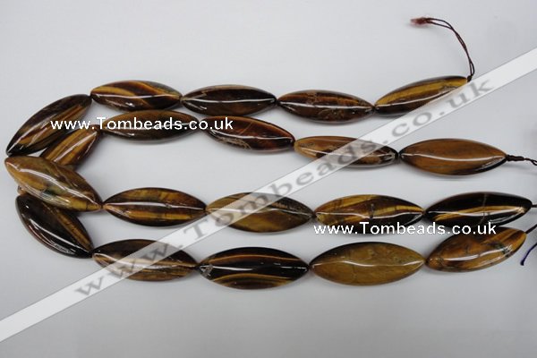 CME03 15.5 inches 15*40mm marquise yellow tiger eye stone beads