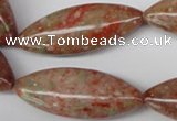 CME04 15.5 inches 15*40mm marquise New unakite gemstone beads