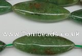 CME05 15.5 inches 15*40mm marquise green garnet gemstone beads