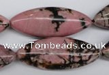 CME08 15.5 inches 15*40mm marquise rhodonite gemstone beads