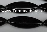 CME10 15.5 inches 15*40mm marquise black agate gemstone beads