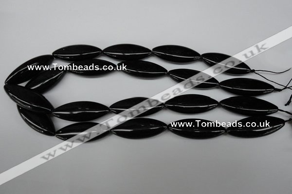 CME10 15.5 inches 15*40mm marquise black agate gemstone beads