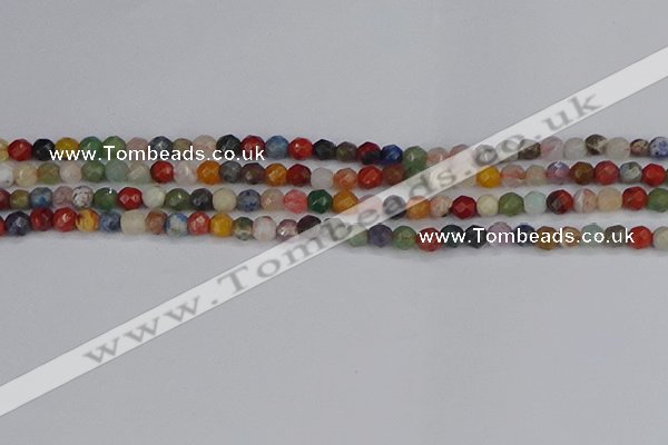 CME100 15.5 inches 4mm faceted round mixed gemstone beads