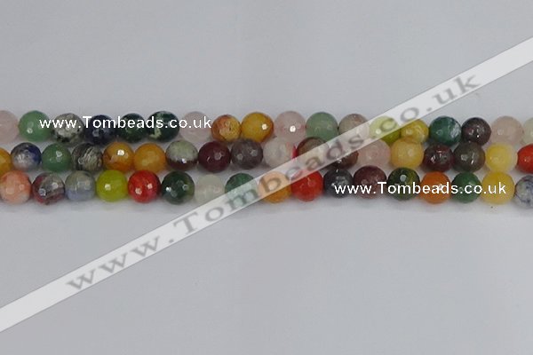 CME102 15.5 inches 8mm faceted round mixed gemstone beads