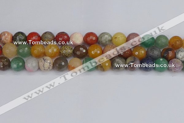 CME104 15.5 inches 12mm faceted round mixed gemstone beads