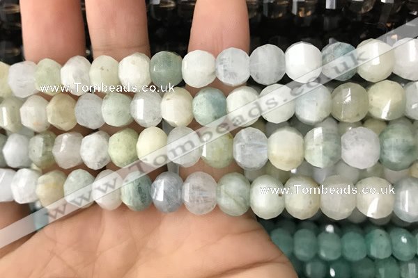 CME203 15.5 inches 7*9mm - 8*10mm pumpkin aquamarine beads