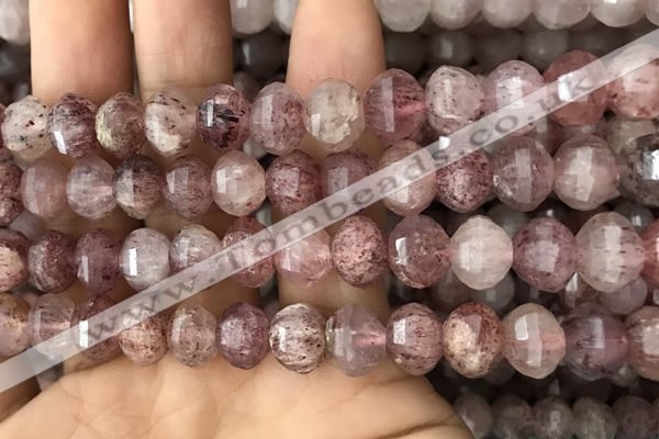 CME238 15.5 inches 10*11mm - 10*12mm pumpkin strawberry quartz beads