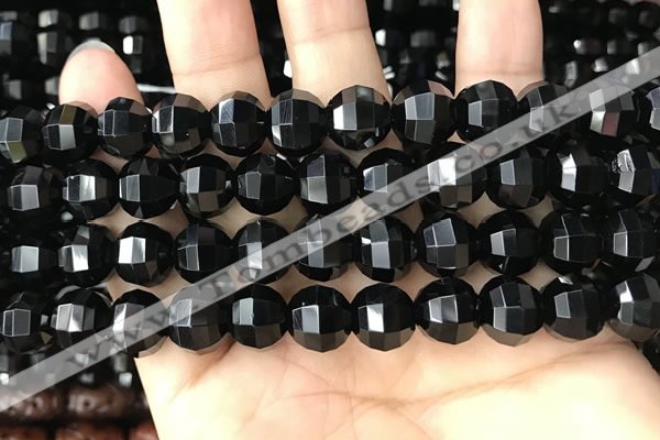 CME243 15.5 inches 10*11mm - 10*12mm pumpkin black quartz beads