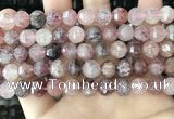 CME252 15.5 inches 7*9mm - 8*10mm pumpkin strawberry quartz beads