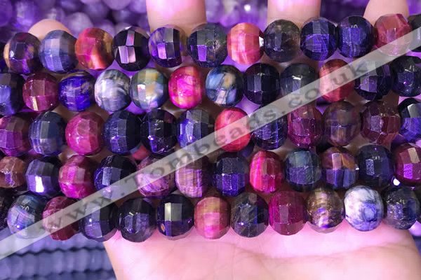 CME328 15.5 inches 9*11mm - 10*12mm pumpkin colorful tiger eye beads