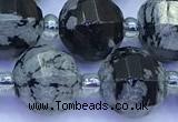 CME374 15 inches 10mm pumpkin snowflake obsidian beads