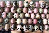 CME413 15 inches 8*12mm pumpkin rhodonite gemstone beads wholesale