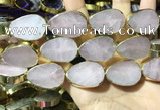 CME506 12 inches 18*28mm - 20*30mm flat teardrop rose quartz beads