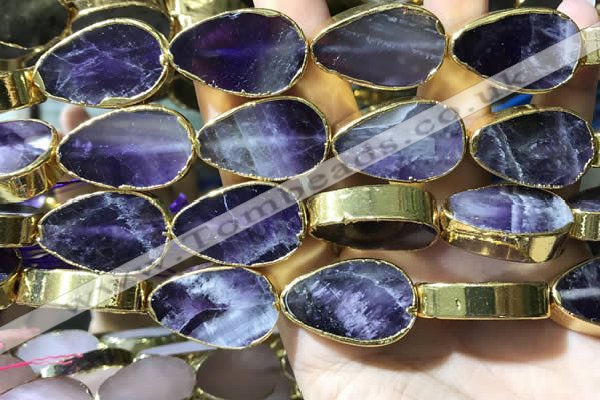 CME508 12 inches 18*28mm - 20*30mm flat teardrop amethyst beads