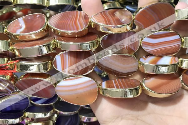CME529 12 inches 18*28mm - 20*30mm flat teardrop banded agate beads
