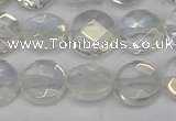 CME60 15.5 inches 10mm faceted coin plated white crystal beads