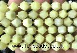 CME841 15 inches 8*10mm faceted bicone lemon jade beads