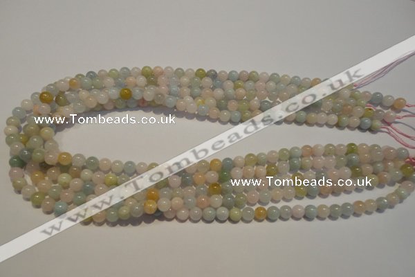 CMG11 15.5 inches 6mm round A grade natural morganite beads