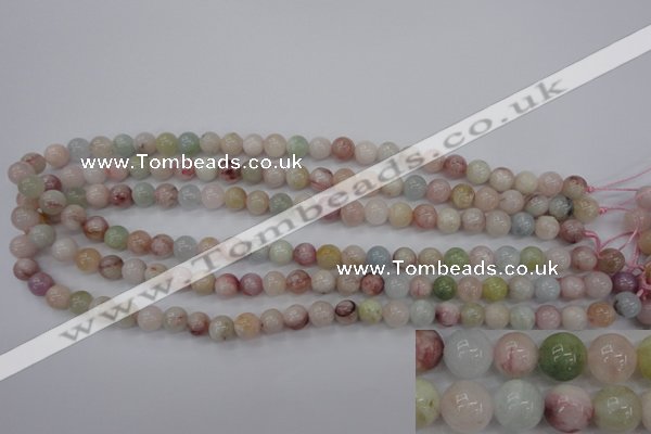 CMG112 15.5 inches 8mm round natural morganite beads wholesale