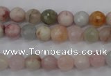 CMG122 15.5 inches 8mm faceted round natural morganite beads