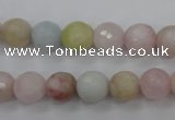 CMG123 15.5 inches 10mm faceted round natural morganite beads