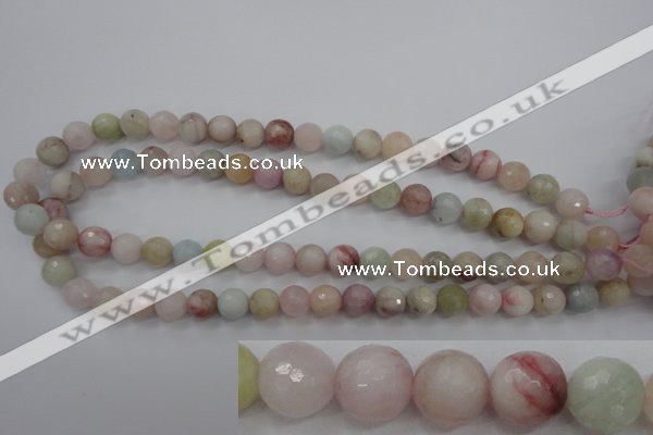 CMG123 15.5 inches 10mm faceted round natural morganite beads