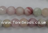 CMG124 15.5 inches 12mm faceted round natural morganite beads