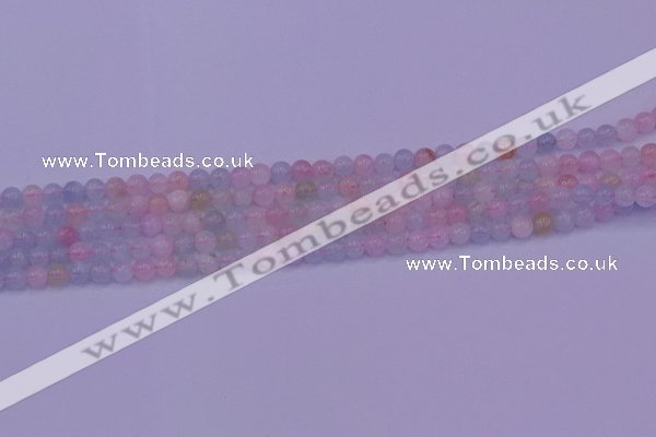 CMG140 15.5 inches 4mm round natural morganite gemstone beads