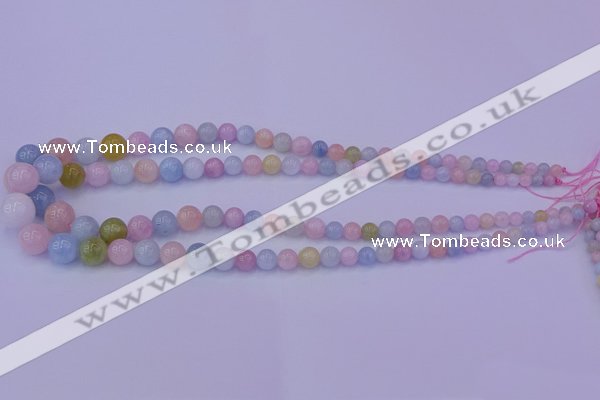 CMG149 15.5 inches 5mm - 14mm round natural morganite gemstone beads