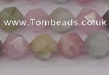 CMG203 15.5 inches 10mm faceted nuggets morganite gemstone beads