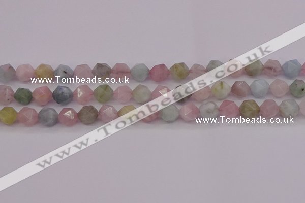 CMG203 15.5 inches 10mm faceted nuggets morganite gemstone beads