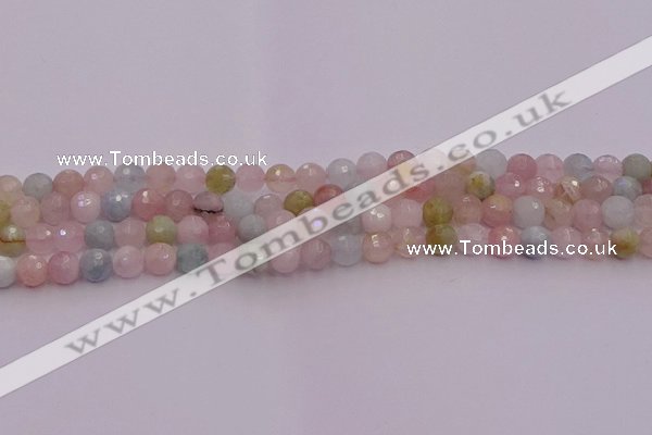 CMG210 15.5 inches 6mm faceted round morganite beads wholesale