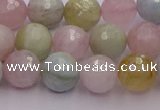 CMG211 15.5 inches 8mm faceted round morganite beads wholesale