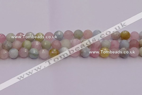 CMG212 15.5 inches 10mm faceted round morganite beads wholesale