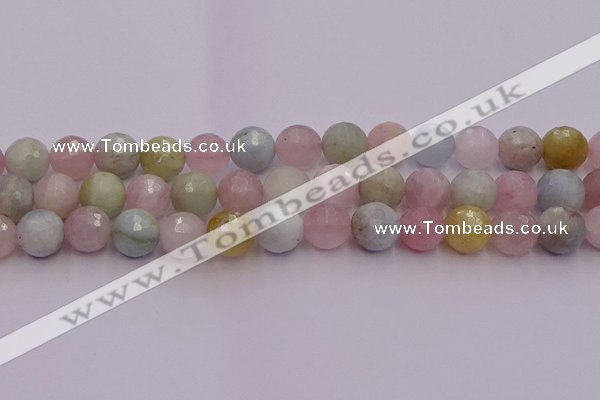 CMG213 15.5 inches 12mm faceted round morganite beads wholesale